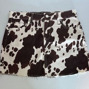 256 - Cow Print Mini Skirt